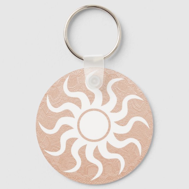 SUNSHINE and Jewels on Golden Embossed Foil Key Ring (Front)