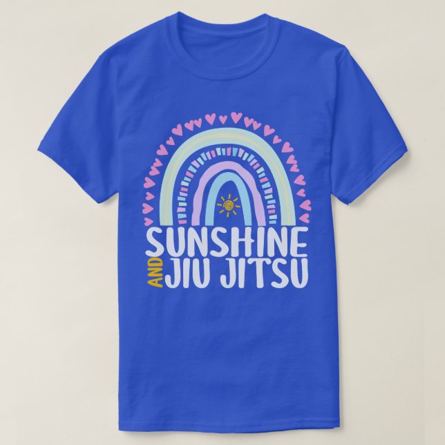 Sunshine and Jiu Jitsu Cute Rainbow Gift for Women T-Shirt (Design Front)