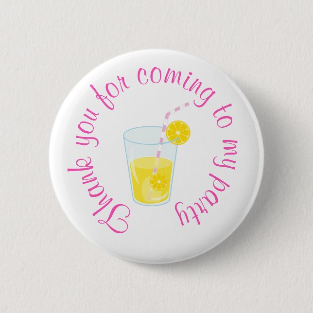 Sunshine and Lemonade 'Thank you for coming' 6 Cm Round Badge (Front)