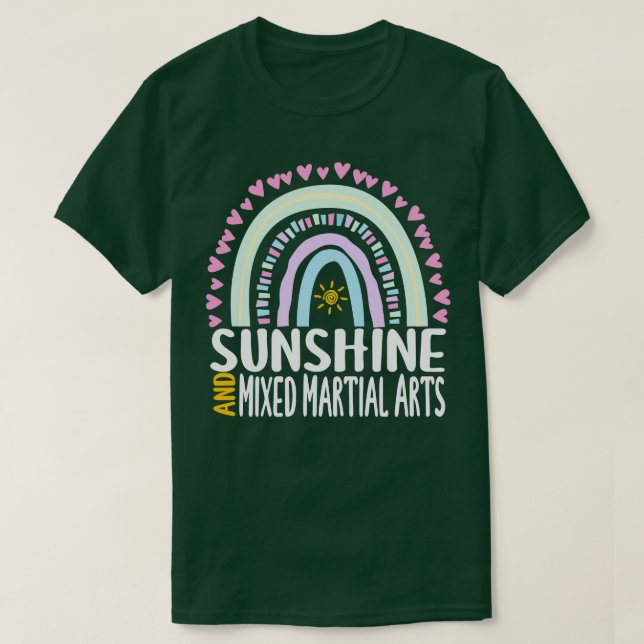 Sunshine and Mixed Martial Arts Cute Rainbow Gift  T-Shirt (Design Front)