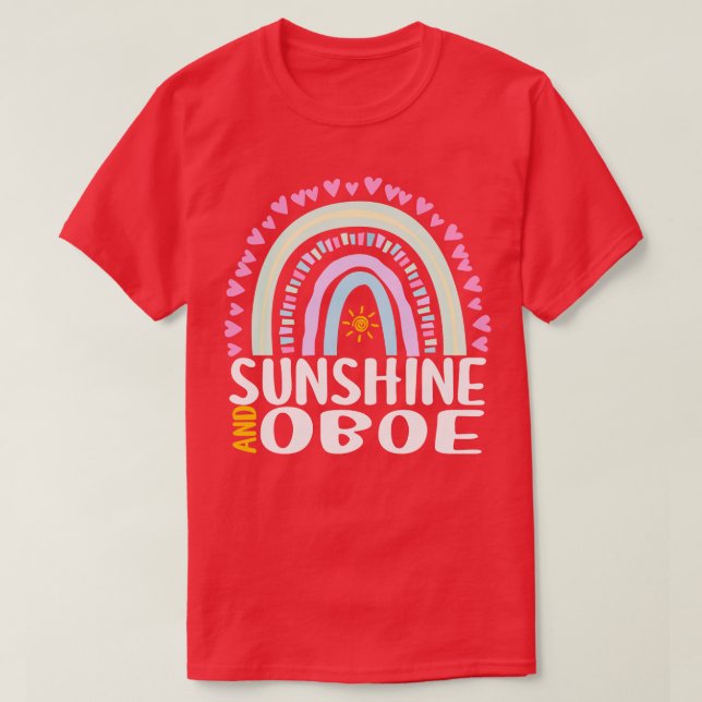 Sunshine and Oboe Cute Rainbow Gift for Womens Kid T-Shirt (Design Front)