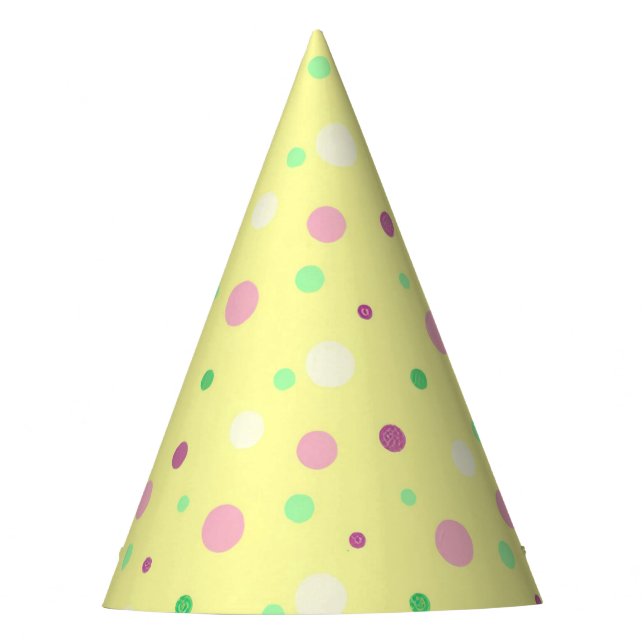 Sunshine and Pink Dots Party Hat (Front)
