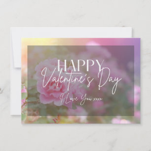 Sunshine and Pink Roses Happy Valentine's Day Card