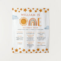 Sunshine and Rainbow 1st Birthday Milestone Board 