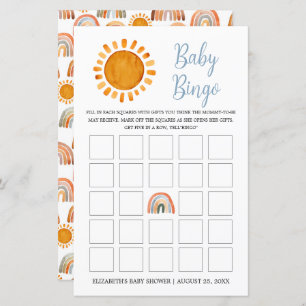 Sunshine and Rainbow Baby Bingo