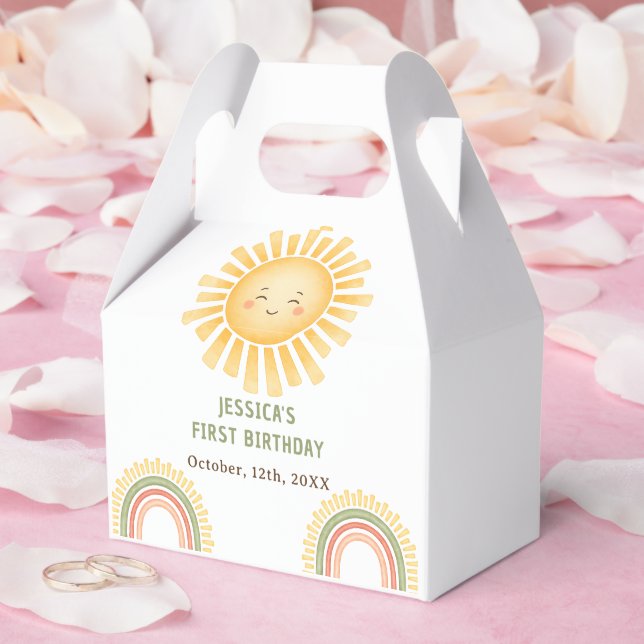 Sunshine And Rainbow Birthday Party Favour Box (Wedding)