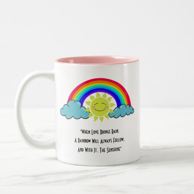 Sunshine and Rainbows Two-Tone Coffee Mug (Left)