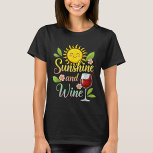Sunshine and Wine Funny Wine Pun Tee for Women