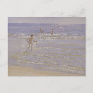 Sunshine at Skagen: Boys Swimming, 1892 Postcard