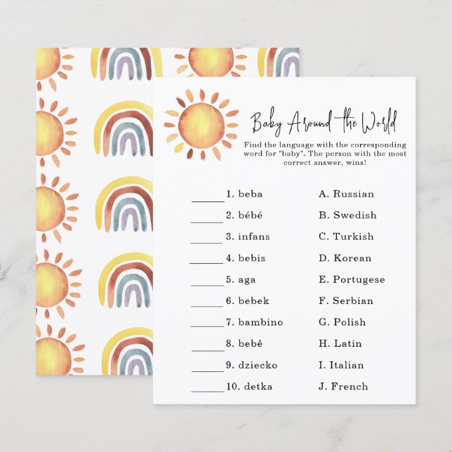 Sunshine - Baby around the world game (Front/Back)