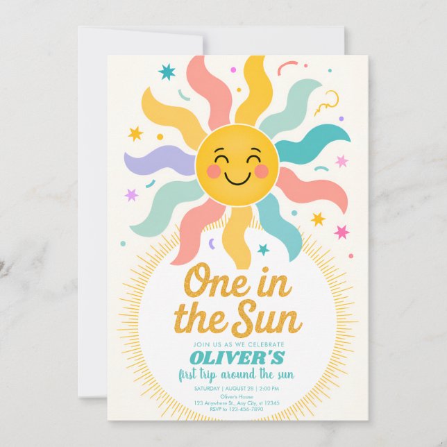 Sunshine Baby Birthday Invitation (Front)