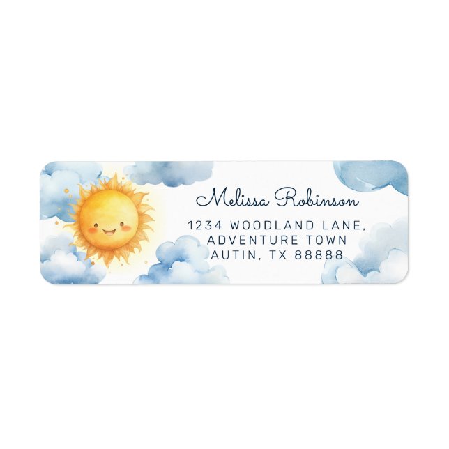 Sunshine Baby Boy Shower Return Address (Front)