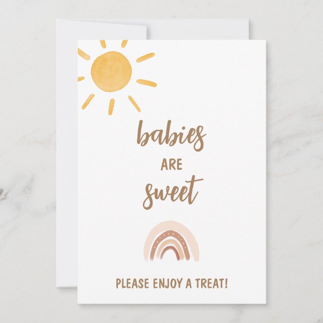 Sunshine Baby Shower Babies Are Sweet Card (Front)