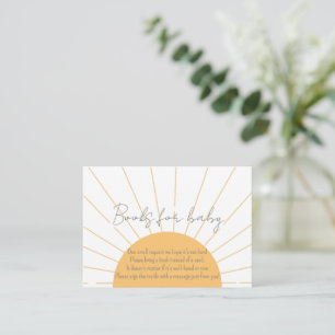 Sunshine Baby Shower Boho Books For Baby Shower Enclosure Card