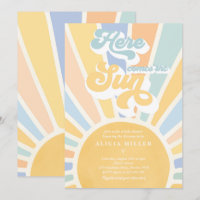 Sunshine Baby Shower Boho Muted Rainbow Sunshine