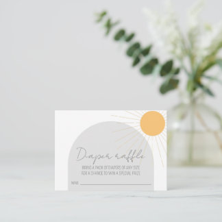 Sunshine Baby Shower Diaper Raffle Enclosure Card