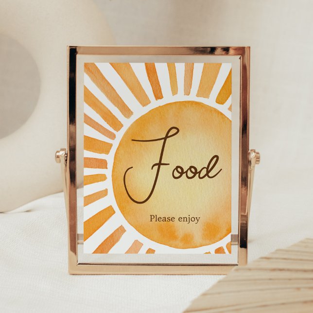 Sunshine Baby Shower Food Poster (A Little Ray of Sunshine Baby Shower Food Sign)