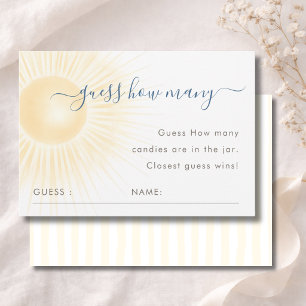 Sunshine Baby Shower Guess How Many Game Card