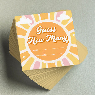 Sunshine Baby Shower Guess How Many Game Enclosure Card