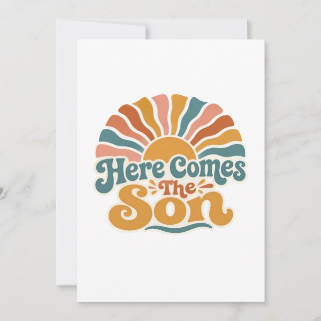 Sunshine Baby Shower Here Come The Son Invitation (Front)