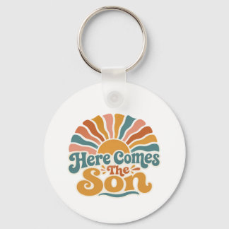 Sunshine Baby Shower Here Come The Son Key Ring