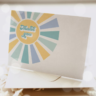 Sunshine Baby Shower Here Come The Son Thank You Card