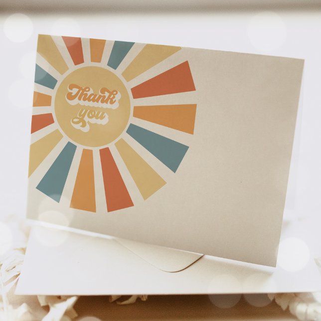 Sunshine Baby Shower Here Come The Son Thank You Card (Creator Uploaded)