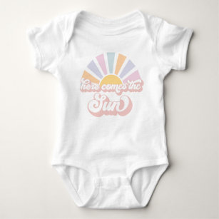 Sunshine Baby Shower Here Come The Sun Pink Rays Baby Bodysuit