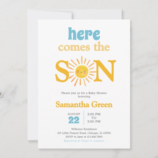 Sunshine Baby Shower Invitation (Front)