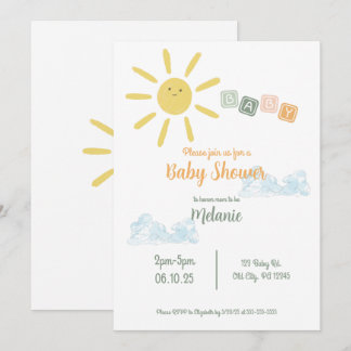 Sunshine Baby Shower Invitation
