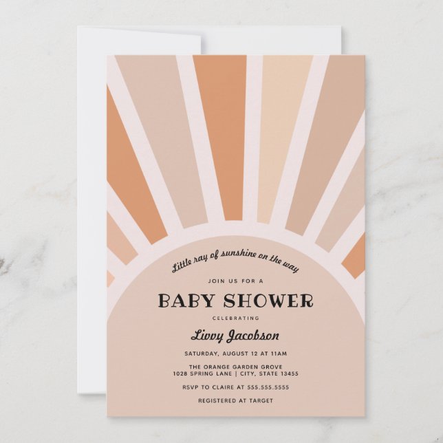 Sunshine Baby Shower Invitation (Front)