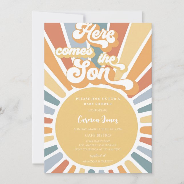 Sunshine Baby Shower Invitation (Front)