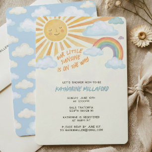 Sunshine Baby Shower Invitation   Rainbow Theme