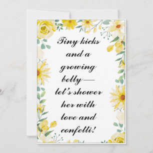 Sunshine Baby Shower Invite Editable Yellow Flow