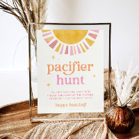 Sunshine Baby Shower Pacifier Hunt Game Sign