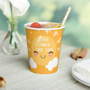 Sunshine   baby shower  paper cups