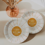 Sunshine Baby Shower  Paper Plate<br><div class="desc">Whimsical yellow sunshine baby shower paper plates. Customisable!</div>