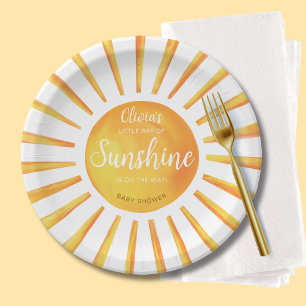 Sunshine Baby Shower Paper Plate