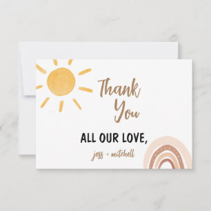 Sunshine Baby Shower Thank you Card