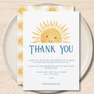 Sunshine Baby Shower Thank You Card