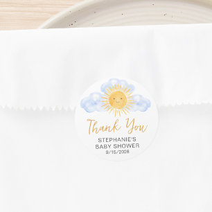 Sunshine Baby Shower Thank You Classic Round Sticker
