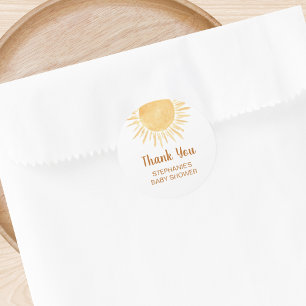 Sunshine Baby Shower Thank You Classic Round Sticker