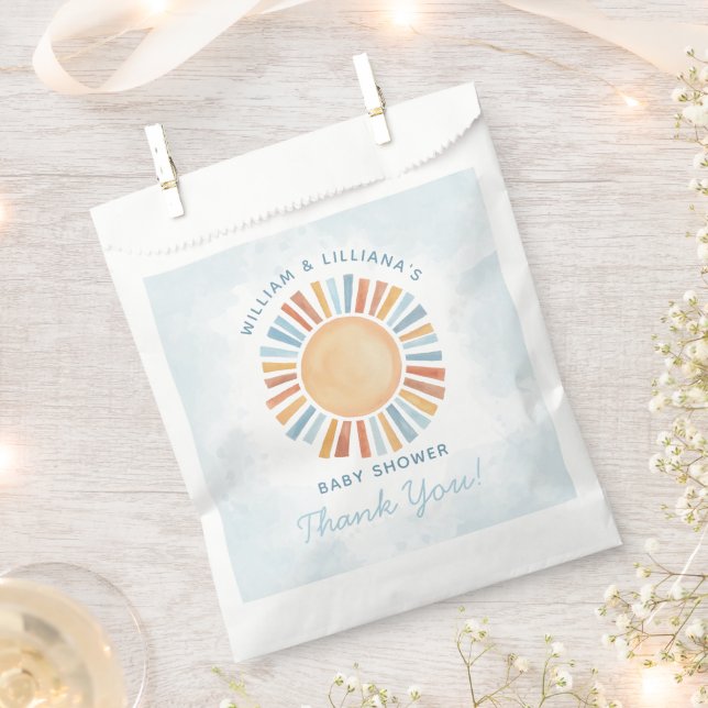 Sunshine Baby Shower Thank You Favour Bags (Clipped)