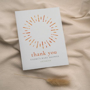 Sunshine Baby Shower Thank You Favour Enclosure Card