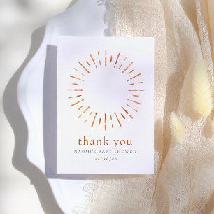 Sunshine Baby Shower Thank You Favour Enclosure Card
