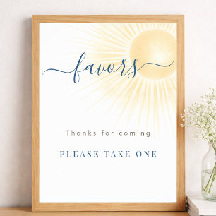 Sunshine Baby Shower Watercolor Sun Favours Sign
