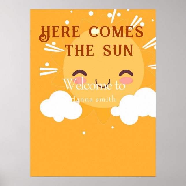 Sunshine baby shower welcome sign  (Front)