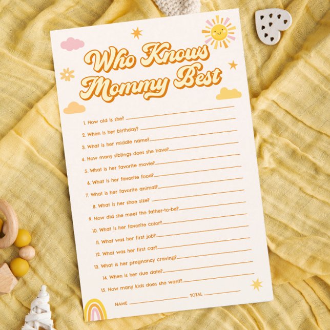 Sunshine Baby Shower Who Knows Mummy Best Game (Creator Uploaded)