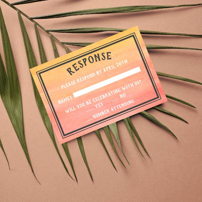 Sunshine Beach Destination Ocean Sunset Sunrise RSVP Card (Creator Uploaded)