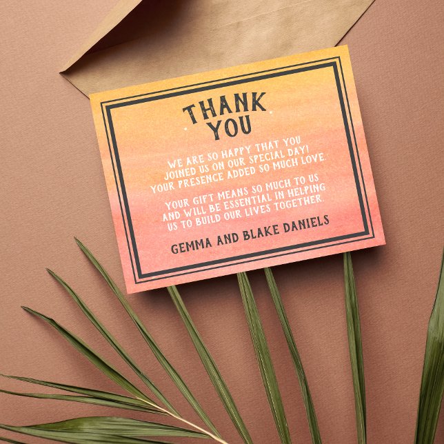 Sunshine Beach Destination Tropical Wedding Thank You Card (Creator Uploaded)